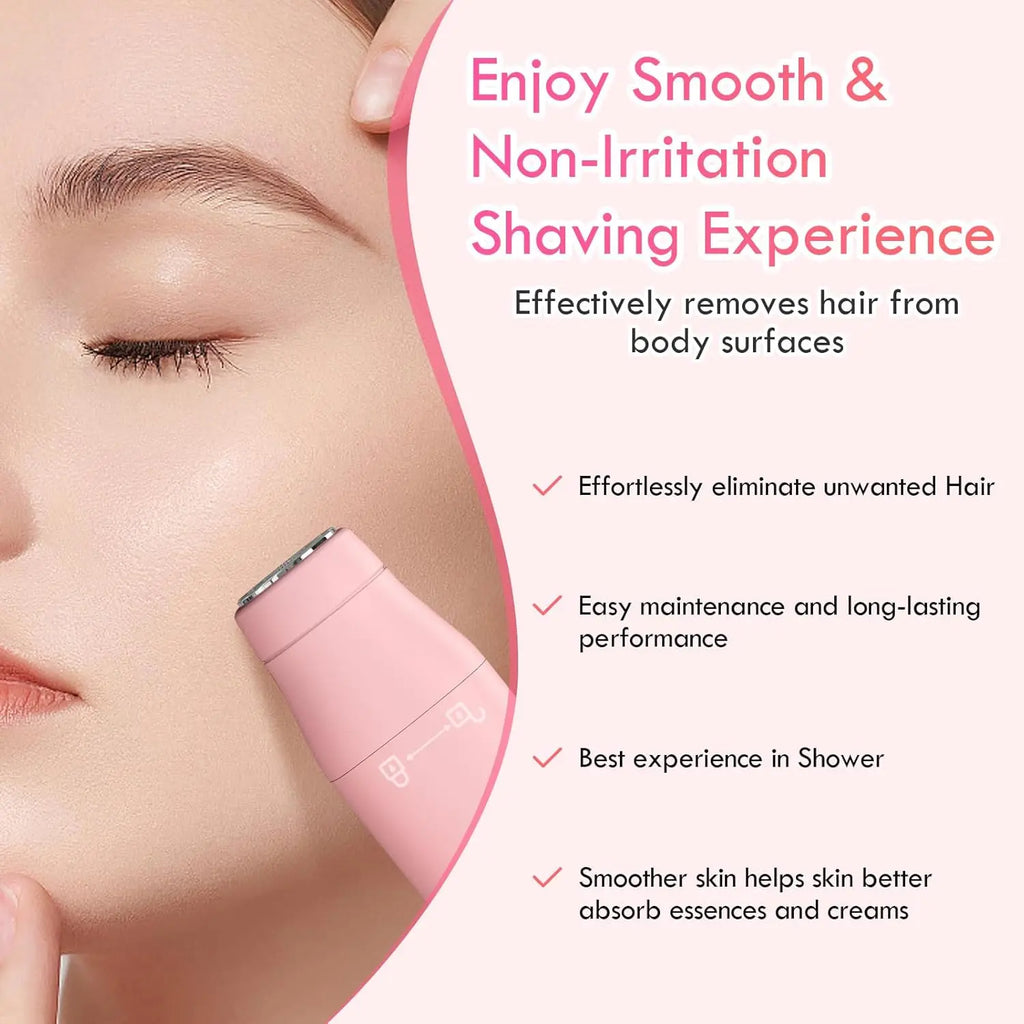 Donper Bikini Trimmer for Women, 2 in 1 Electric Razors for Shower&Travel, IPX7 Waterproof Pubic Hair Remover for Underarm, Legs & Bikini Area, Painless Razor,Hypoallergenic Foil & Ceramic Blades