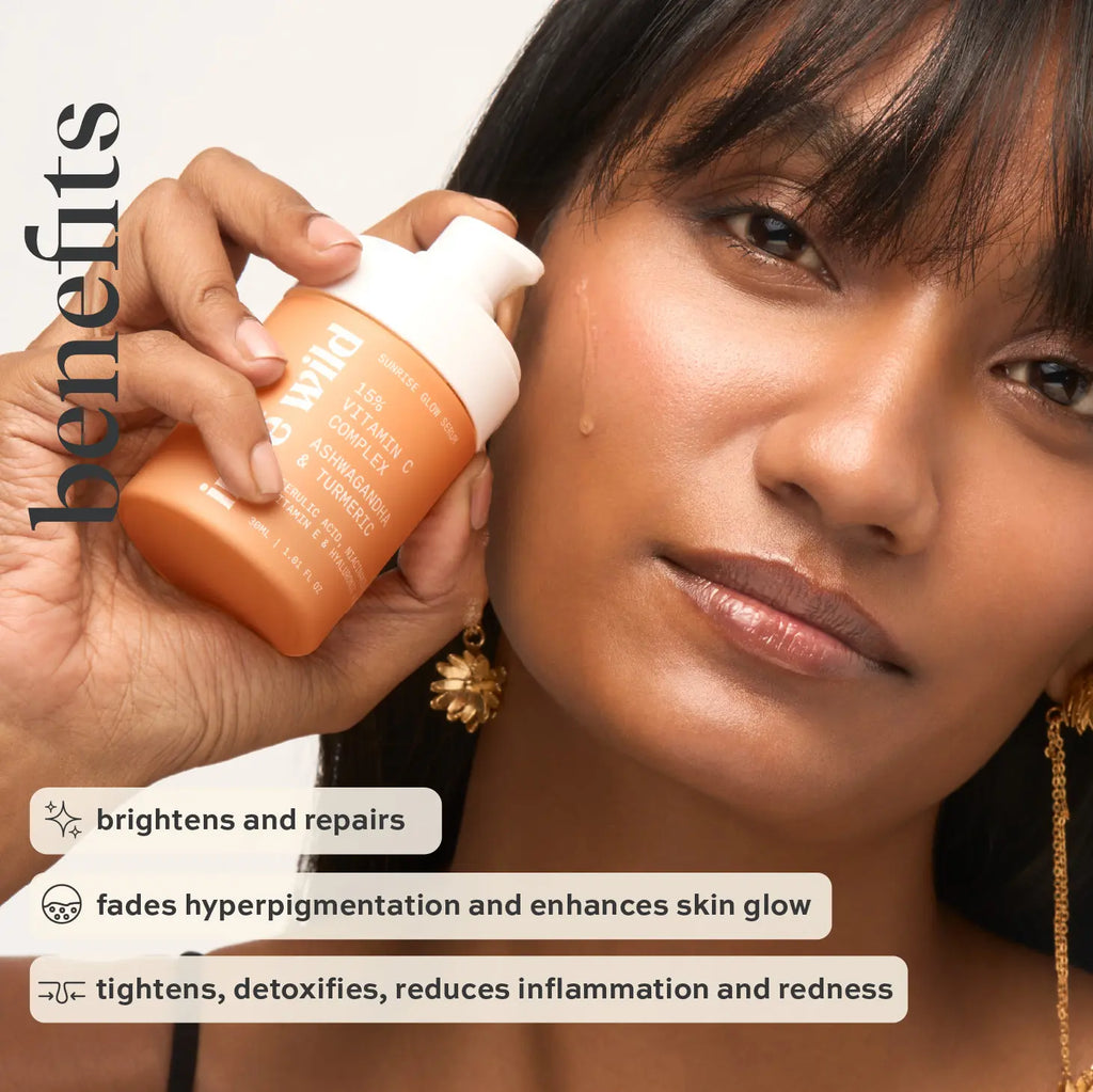 15% Vitamin C Complex Serum - Ashwagandha & Tumeric Skincare Brightening Serum Ferulic Acid Glutathione Turmeric Hyaluronic Acne